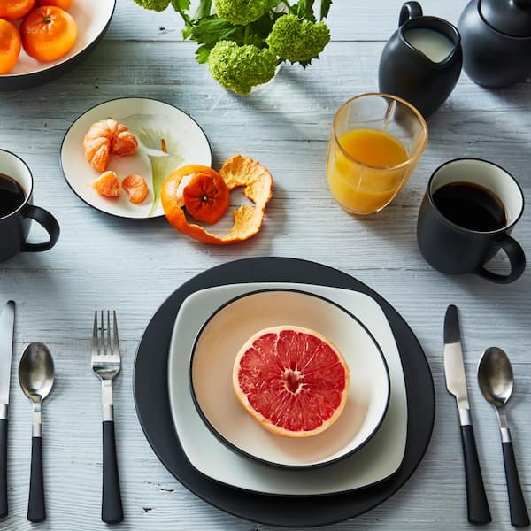 Noritake Color Wave Graphite (Black) Stoneware 13 oz. Sugar and 11