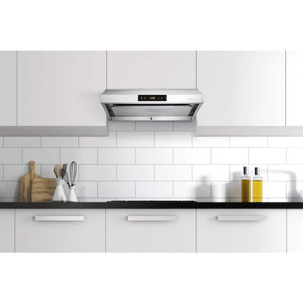 30 in. Ducted Under Cabinet Range Hood with Self-Clean Changeable LED in Matte White