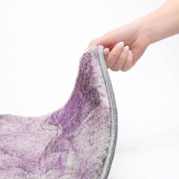 Dream Shag Premium Machine Washable Abstract ADS524 Lilac 8 ft. x 10 ft. Area Rug