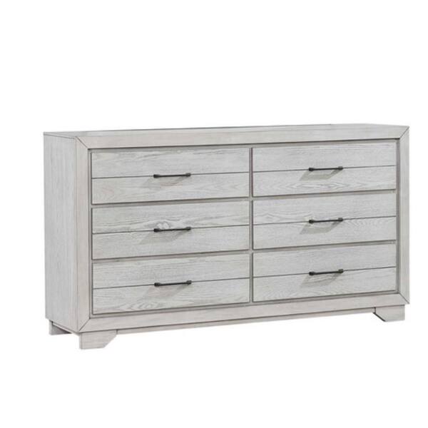 Benjara 17.1 In. White 6-Drawer Wooden Dresser Without Mirror BM215124 ...