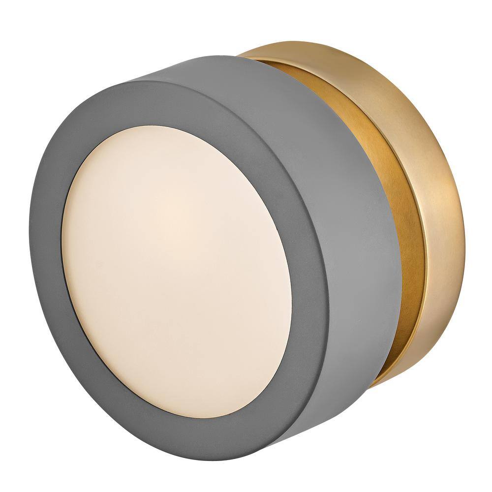 Dark Matte Grey and Brass Dimmable LED Wall Sconce