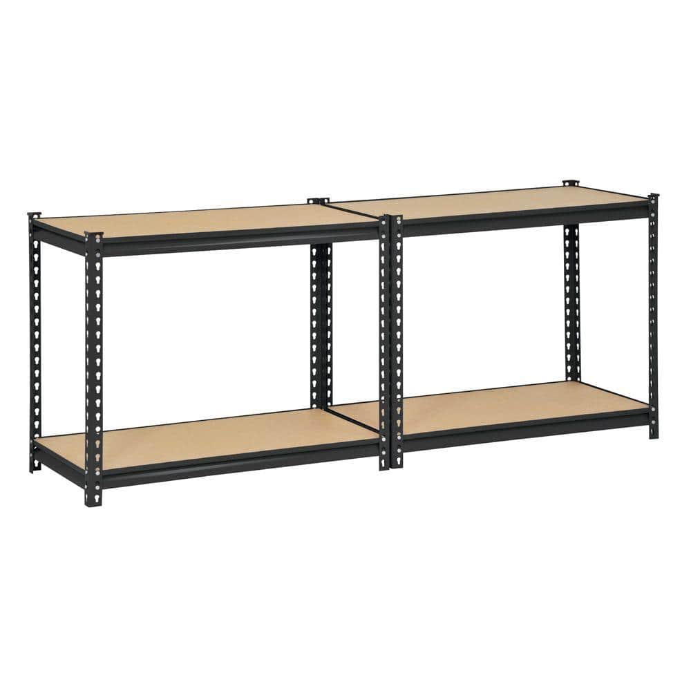 60-Inch Black Steel 4-Shelf Adjustable Storage Unit