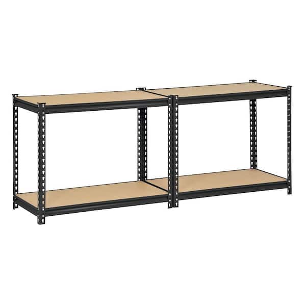 4-Tier Heavy Duty Steel Garage Storage Shelving Unit in Black (36 in. W x 60 in. H x 18 in. D)