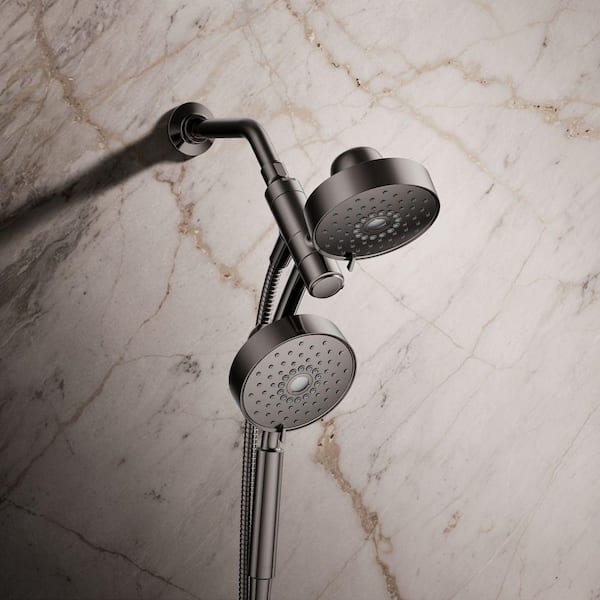 KOHLER Purist 3-Spray Patterns 6 in. Dual Wall Mount Shower Heads