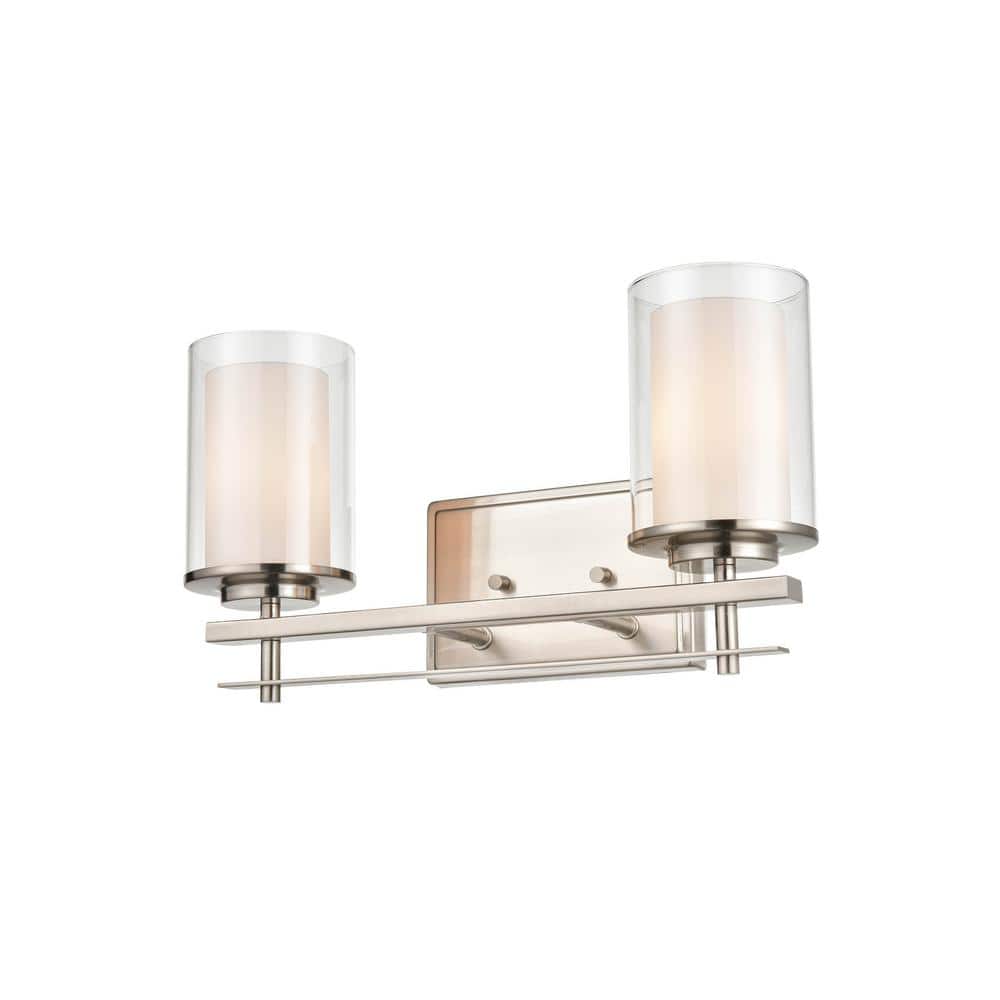 16 in. 2-Light Brushed Nickel Vanity Light price history on PriceWatchPro