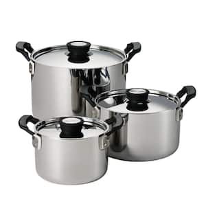 LEXI HOME Diamond Tri-ply 3-Piece Stainless Steel Nonstick Frying Pan Set  LB5708 - The Home Depot