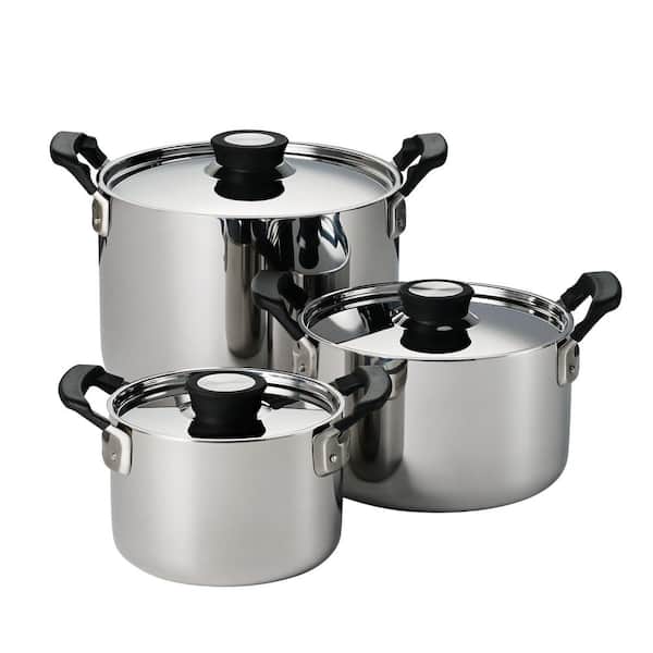 Tramontina Nesting 6-Piece Stainless Steel Tri-Ply Clad Sauce and