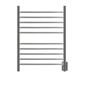 Radiant Curved 10-Bar Combo Plug-in and Hardwired Electric Towel Warmer in Brushed Stainless Steel