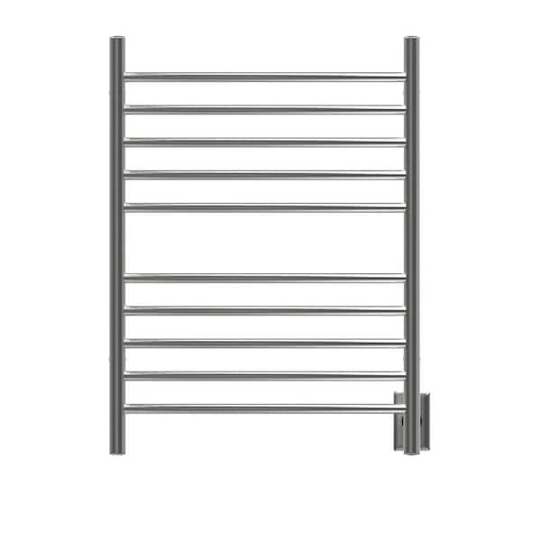 Amba Radiant Curved 10-Bar Combo Plug-in and Hardwired Electric Towel Warmer in Brushed Stainless Steel