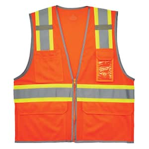 GLoWEAR 8246Z S/M Orange Hi-Vis Type R Class 2 2-Tone Mesh Vest with Reflective