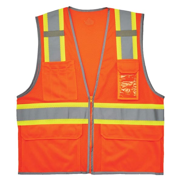 Ergodyne GLoWEAR 8246Z S/M Orange Hi-Vis Type R Class 2 2-Tone Mesh Vest with Reflective