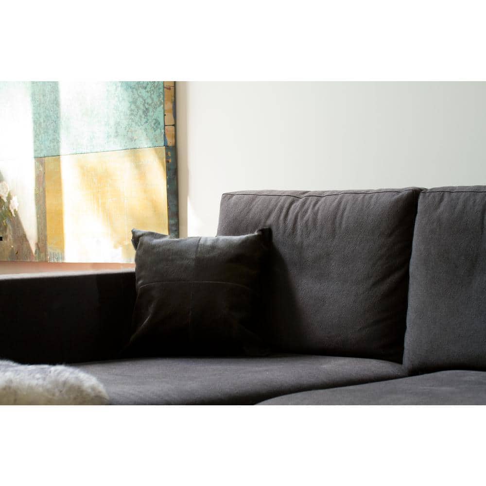 natural Torino Quattro Cowhide Black Solid 18 in. x 18 in. Throw Pillow ...