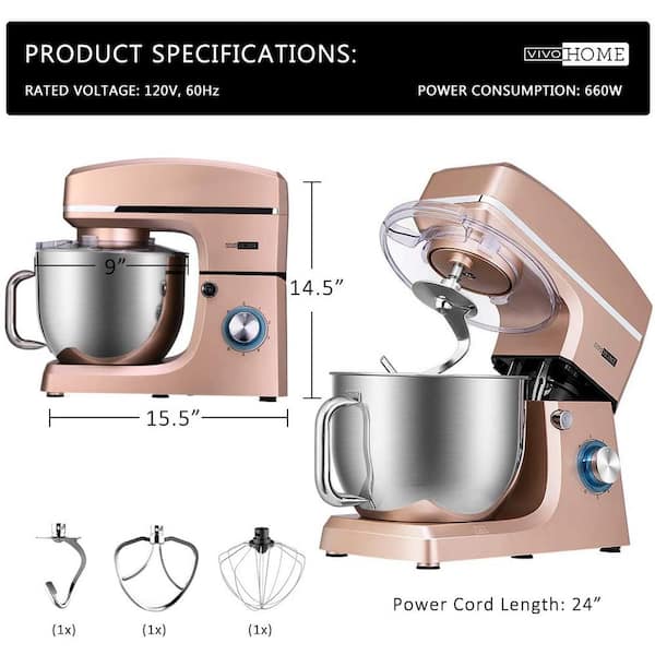 Stand Mixer for Kitchen, 5.8QT Bowl 6+0+P-Speed Tilt-Head 660W Kitchen  Dough Mixer, Home Commercial Mixing Electric Kitchen Cake Mixer W/ Dough  Hook, Beater, Egg Whisk, Spatula, Dishwasher Safe 