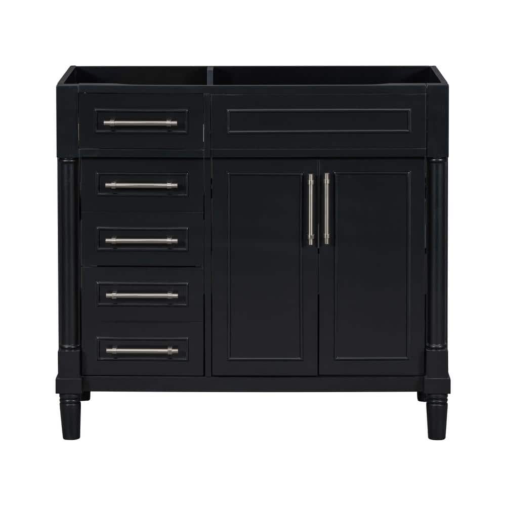 36 in. W x 18 in. D x 33 in. H Bath Vanity Cabinet without Top in Black
