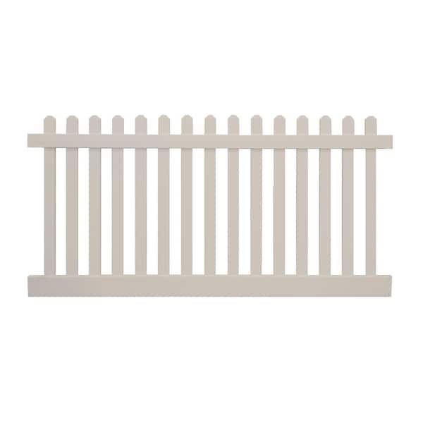 Weatherables Plymouth 3 ft. H x 6 ft. W Tan Vinyl Picket Fence Panel Kit