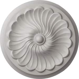2-1/4 in. x 12-1/4 in. x 12-1/4 in. Polyurethane Flower Spiral Ceiling Medallion, Ultra Pure White