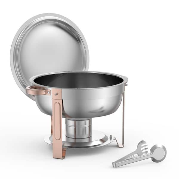 VEVOR Chafing Dish Buffet Set, 5 qt. 4 Pack, Stainless Steel Chafer with 4 Full Size Pans, Round Catering Warmer Server