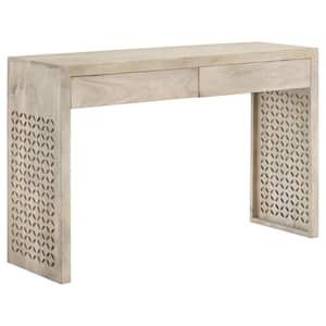 Rickman 47 in. White Washed Rectangle 2-drawer Wood Console Table