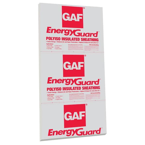 GAF EnergyGuard 1 in. x 4 ft. x 8 ft. R-6.1 Polyisocyanurate Insulating Sheathing