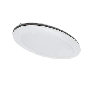 32 in. Oval White with Woodgrain Gray Border LED Flush Mount Ceiling Light 3000 Lumens 3000K 4000K 5000K Dimmable