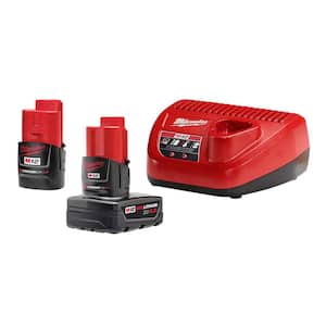 M12 12-Volt Lithium-Ion 4.0 Ah and 2.0 Ah Battery Packs and Charger Starter Kit