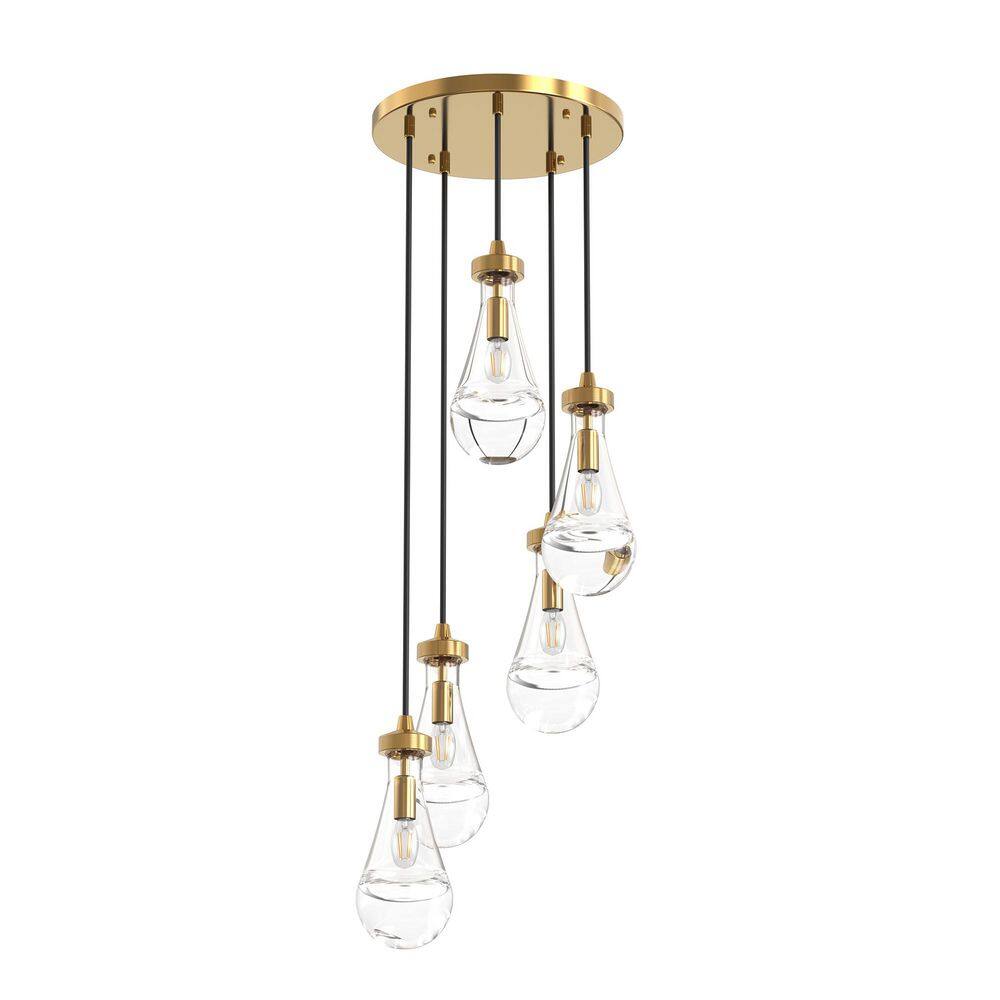 5-Light Gold Raindrop Pendant Light Kitchen Island Pendant Lighting Warm Glow for Dining Room Bedroom price history on PriceWatchPro