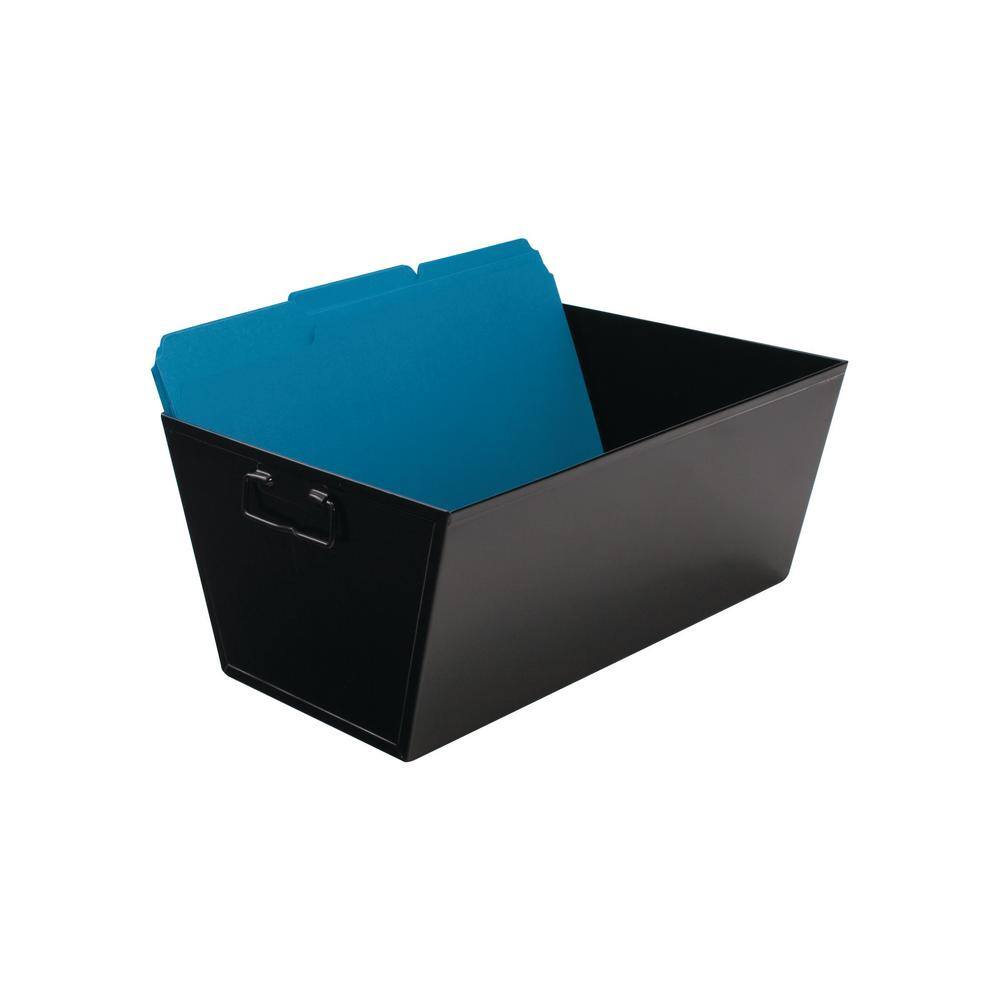 UPC 091141630096 product image for 7.38 in. H x 15.5 in. W x 11.25 in. D Black Steel Cube Storage Bin | upcitemdb.com