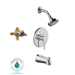 Eastport II Single-Handle 5-Spray Settings Tub and Shower Faucet in Polished Chrome (Valve Included)