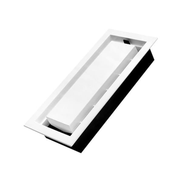 Inte-Grates 4 in. x 10 in. Paintable Plastic Wall Register in Textured White