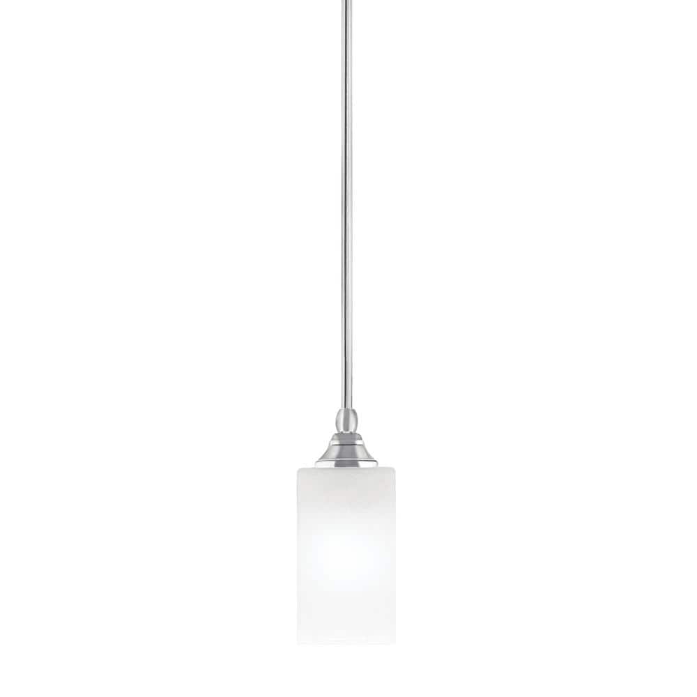 Sparta 100-Watt 1-Light Chrome Shaded Pendant Light Mini Pendant with White