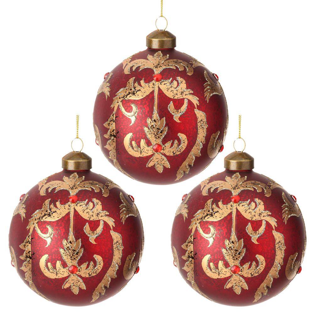 4 in. Glass Highlands Ball Ornament (Set of 3) price history on PriceWatchPro