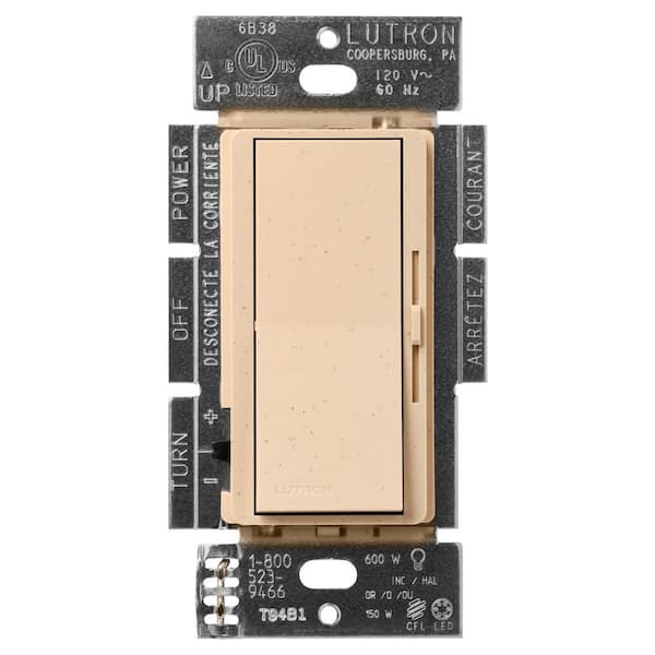 Lutron Diva LED+ Dimmer Switch for Dimmable LED Bulbs, 150-Watt/Single-Pole or 3-Way, Desert Stone (DVSCCL-153P-DS)