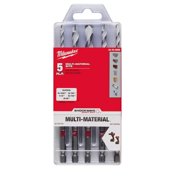 Milwaukee SHOCKWAVE Carbide Multi-Material Drill Masonry Bits Set 