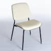 Noble House Nook Beige Modern PU Leather Upholstered Dining Chairs, Metal Tapered Legs, Set of 2 114705