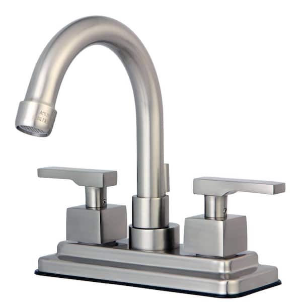 Kingston Brass Executive 4 in. Centerset 2-Handle Bathroom Faucet in Brushed Nickel