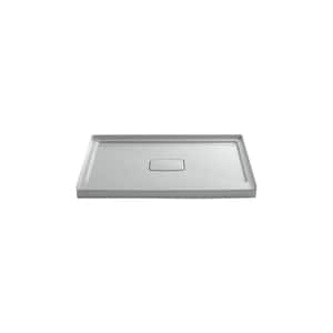 Archer 48 in. L x 36 in. W Alcove Shower Pan Base with Center Drain and Removable Cover in Ice Grey