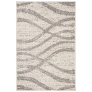 Adirondack Cream/Gray Doormat 3 ft. x 4 ft. Striped Area Rug