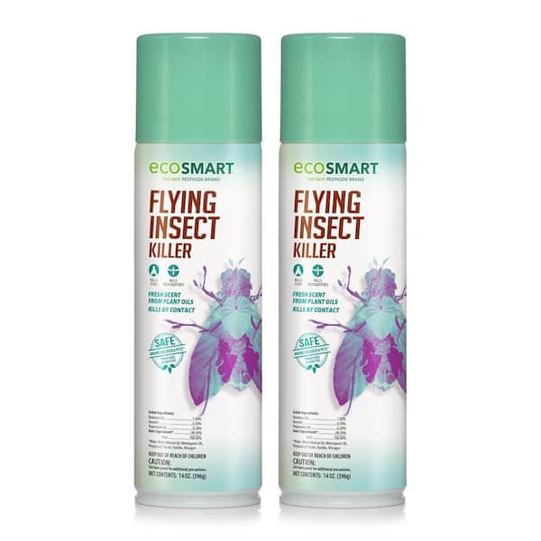EcoSmart 14 oz. Natural Flying Insect Killer with Plant-Based Rosemary and Peppermint Oil, Aerosol Spray Can (2-Pack)