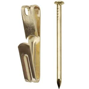 Standard No 1 Picture Hooks with Pins - Brass Plated