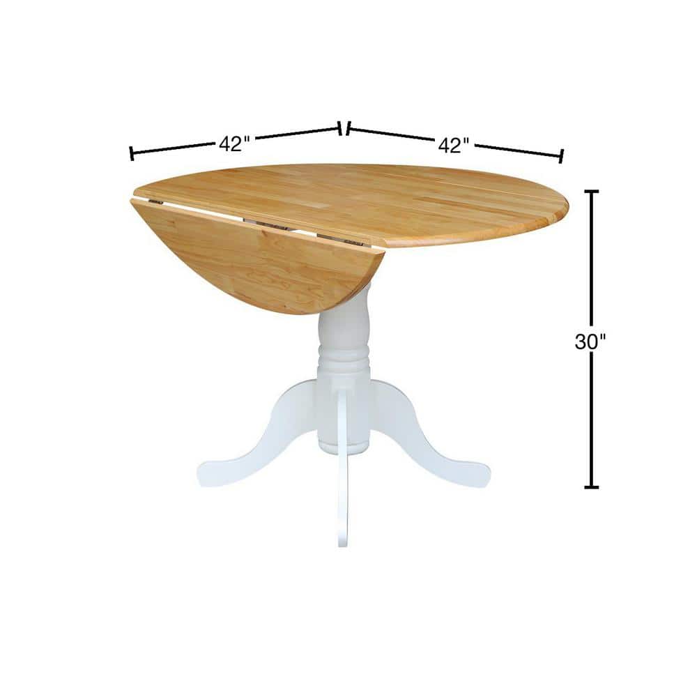 Cottage Charm Off-White Round Wood Extendable Dining Table