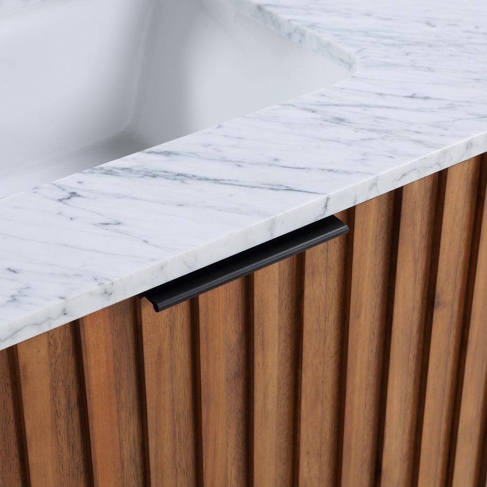 Terra Walnut 36'' Single Freestanding Bathroom Vanity with Matte Black Frame