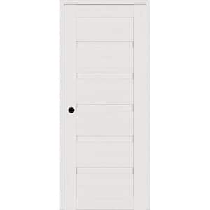 Louver DIY-FRIENDLY 24 in. x 95,25 in. Right-Hand Bianco Noble Wood Composite Single Swing Interior Door