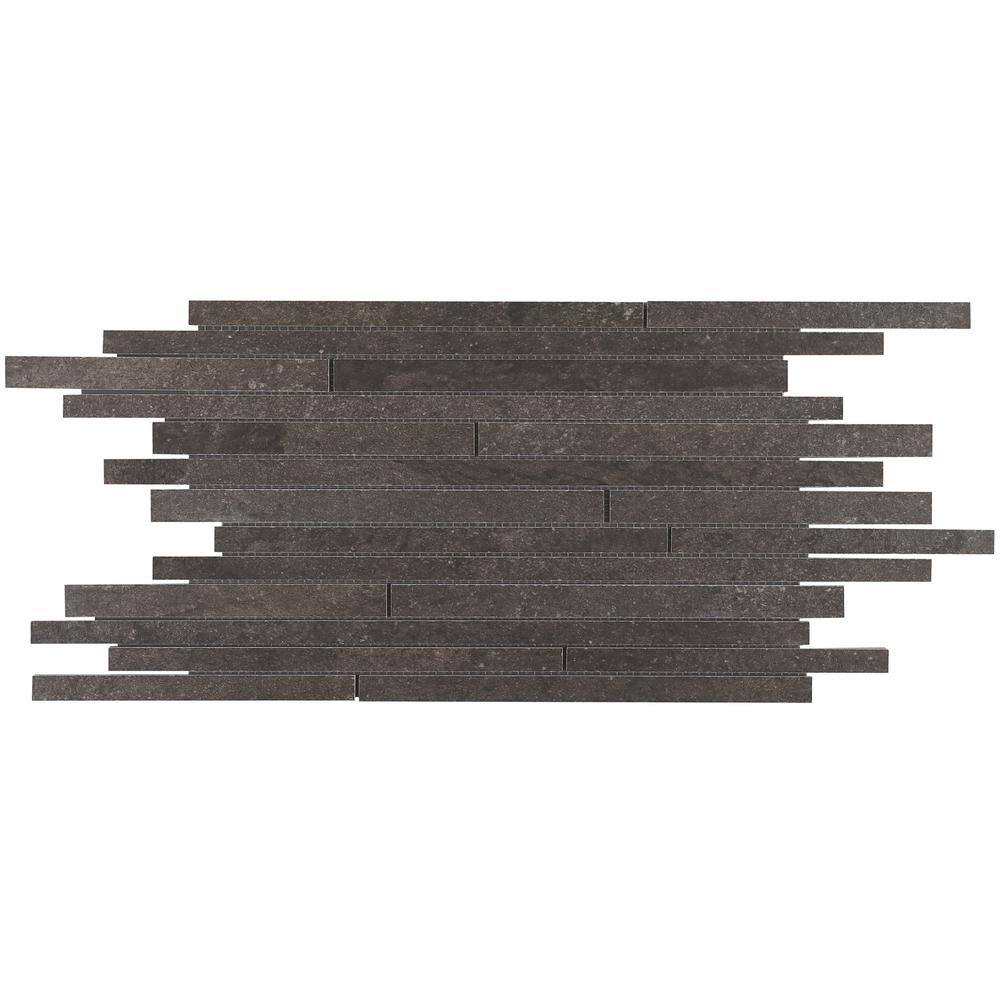 Dominion Black Matte Porcelain Mosaic Tile 12" x 24"