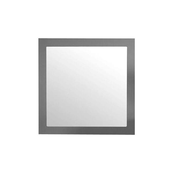 Laviva Nova 28 in. W x 28 in. H Square Wood Framed Wall Bathroom Vanity Mirror in Grey
