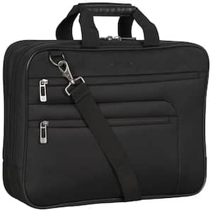 Black - Multi-Pocket 1680D Polyester Dual Compartment 17in Laptop Case/ Business Computer Portfolio