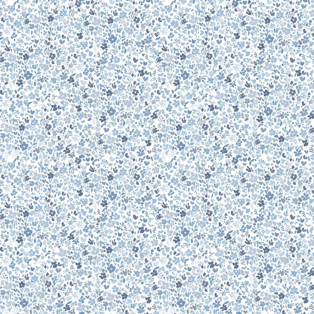 Mini Mod Floral Navy/Blue/White Matte Finish Non-Woven Non-Pasted Wallpaper