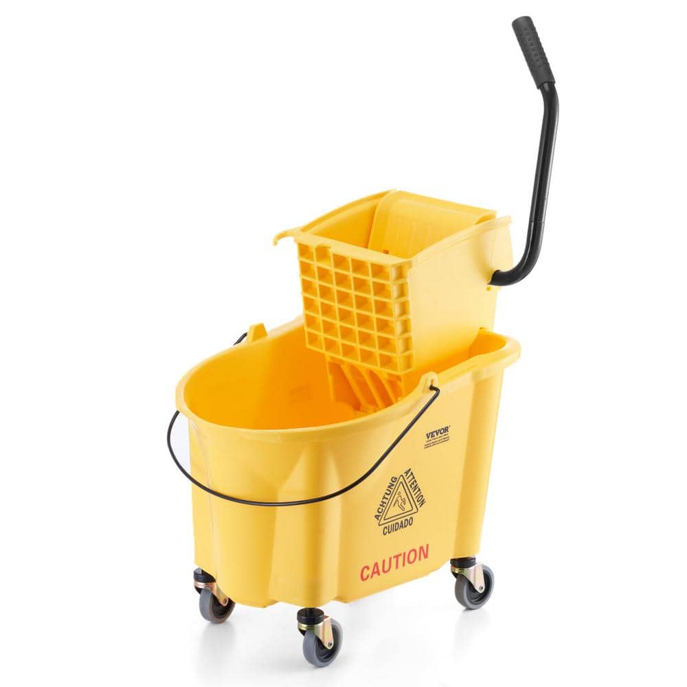 VEVOR Mop Bucket with Wringer 35 qt. Commercial Mop Bucket with Side