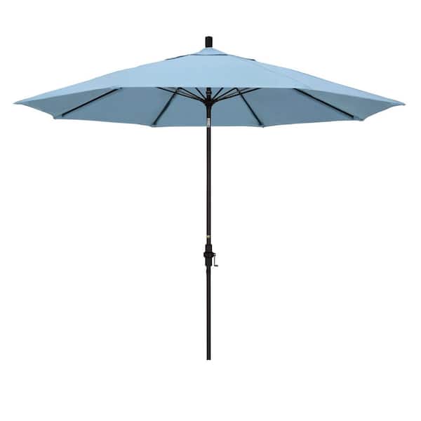 11 ft tilt patio umbrella sunbrella The Lean This 11 foot California umbrella California Umbrella 11 ft. Bronze