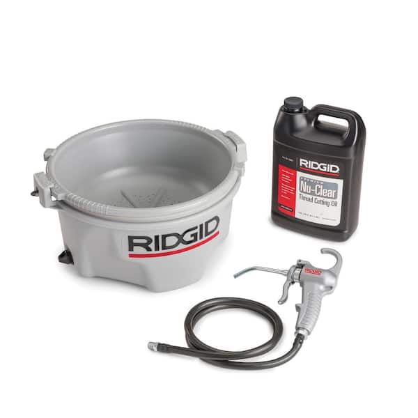 RIDGID 418 All Weather Pipe Threading Oiler Kit (Includes Die Cast Trigger,  Pump, Drip Pan/Reservoir + 1 Gal. Nu-Clear Oil) 10883 - The Home Depot