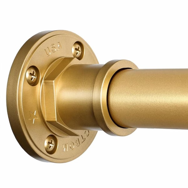 43 to 72 in. Stainless Steel Tension Mounted Shower Curtain Rod for Bathroom, Rust-Resistant and Non-Slip, Sainted Gold
